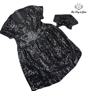 Cilucu Girls Sequin Dress with Headband Size XL